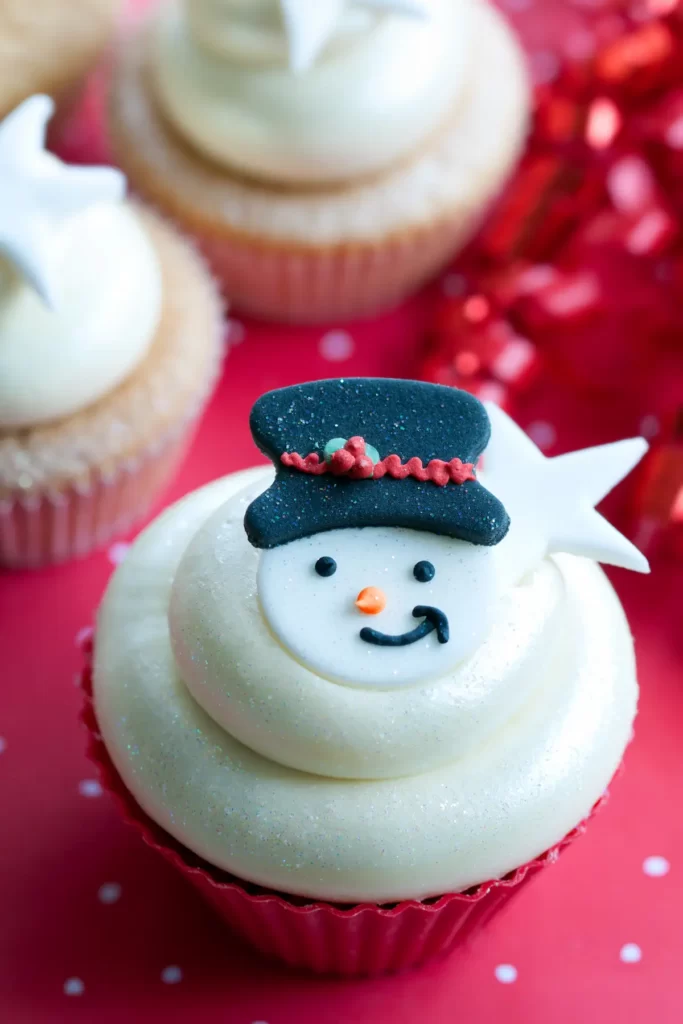 cupcake bonhomme de neige